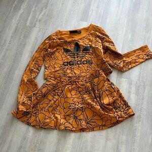 Adidas Pharrell Williams  Floral 2pc Set Crop Sweatshirt L Skirt S RARE Collab